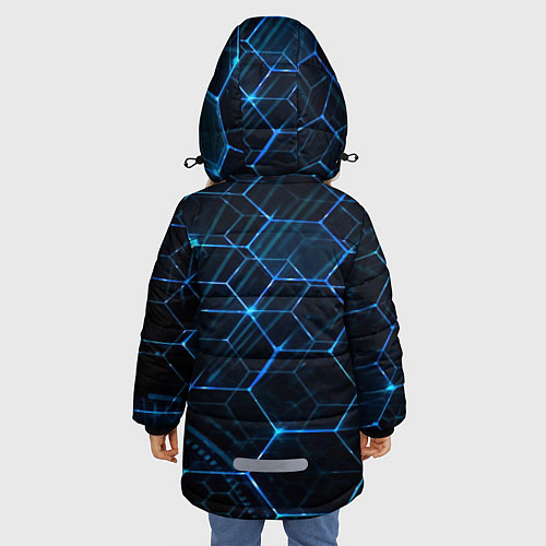 Зимняя куртка для девочки Сетка из лучей / 3D-Черный – фото 4
