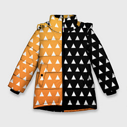 Куртка зимняя для девочки Зеницу клинок рассекающий демонов кимоно, цвет: 3D-черный