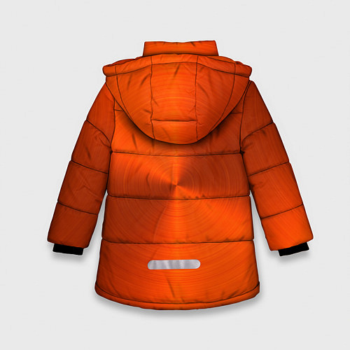 Зимняя куртка для девочки Оранжевый волнообразный дисковый узор / 3D-Светло-серый – фото 2