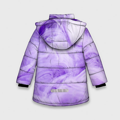 Зимняя куртка для девочки Абстрактный фиолетовый облачный дым / 3D-Светло-серый – фото 2