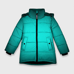 Куртка зимняя для девочки Бирюзовый градиент, цвет: 3D-черный