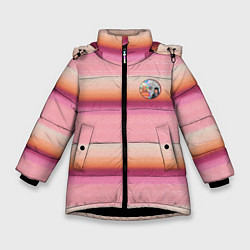 Куртка зимняя для девочки Энид Синклер с Уэнсдей Аддамс - текстура свитера, цвет: 3D-черный