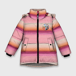 Куртка зимняя для девочки Энид Синклер с Уэнсдей Аддамс - текстура свитера, цвет: 3D-светло-серый