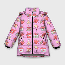Зимняя куртка для девочки Valentines Day for lovers