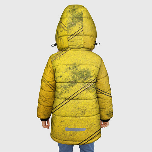 Зимняя куртка для девочки Абстрактная ярко-золотая текстура / 3D-Черный – фото 4