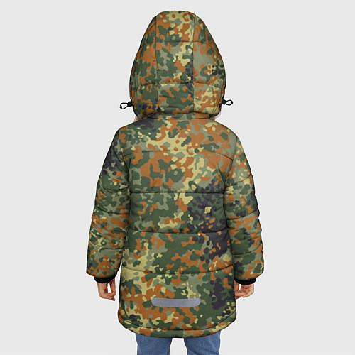 Зимняя куртка для девочки Камуфляж Бундесвер / 3D-Черный – фото 4