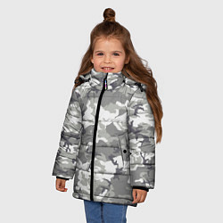 Куртка зимняя для девочки Снежный камуфляж, цвет: 3D-красный — фото 2