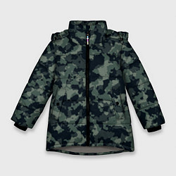 Куртка зимняя для девочки Болотный камуфляж, цвет: 3D-светло-серый