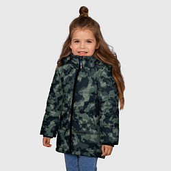 Куртка зимняя для девочки Болотный камуфляж, цвет: 3D-светло-серый — фото 2