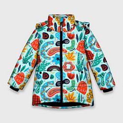 Зимняя куртка для девочки Colorful patterns