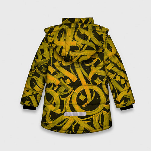 Зимняя куртка для девочки Gold Calligraphic / 3D-Светло-серый – фото 2