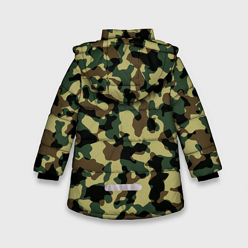 Зимняя куртка для девочки Военный камуфляж / 3D-Светло-серый – фото 2