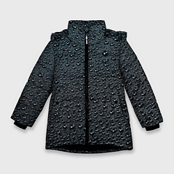 Зимняя куртка для девочки Блестящие мокрые капли на темном чёрном фоне