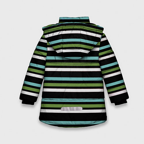 Зимняя куртка для девочки Абстрактные тёмные полосы / 3D-Светло-серый – фото 2