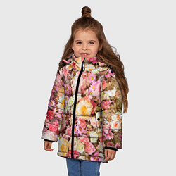 Куртка зимняя для девочки Тысяча цветов, цвет: 3D-светло-серый — фото 2