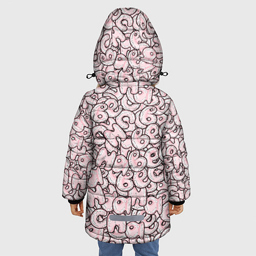 Зимняя куртка для девочки Буквы: весна / 3D-Черный – фото 4