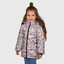 Куртка зимняя для девочки Буквы: весна, цвет: 3D-черный — фото 2