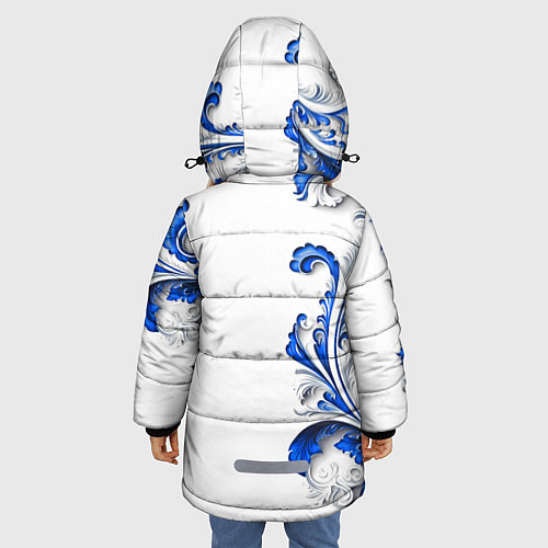 Зимняя куртка для девочки Русские узоры / 3D-Светло-серый – фото 4