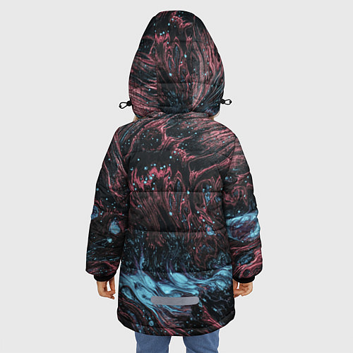 Зимняя куртка для девочки Разводы от краски / 3D-Черный – фото 4
