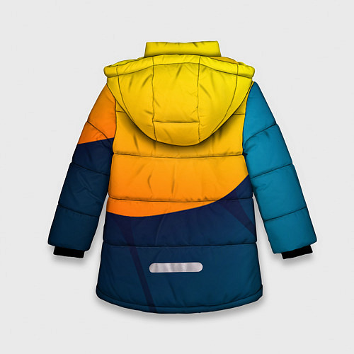 Зимняя куртка для девочки Двойной цвет: жёлтый и синий / 3D-Светло-серый – фото 2