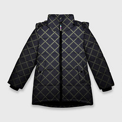 Куртка зимняя для девочки Строгий ромбик, цвет: 3D-черный
