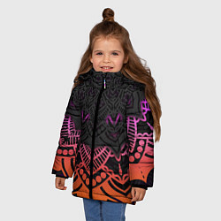 Куртка зимняя для девочки Цветастый узор, цвет: 3D-светло-серый — фото 2