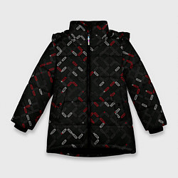 Куртка зимняя для девочки Текстурный узор, цвет: 3D-черный