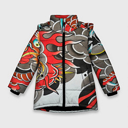 Зимняя куртка для девочки Иредзуми: дракон в дыму