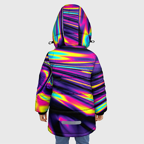 Зимняя куртка для девочки Glitch colors / 3D-Красный – фото 4