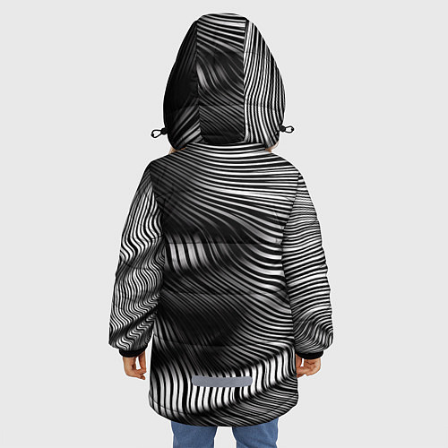Зимняя куртка для девочки Оптические волны / 3D-Черный – фото 4