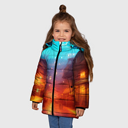 Куртка зимняя для девочки Пригород Токио-арт, цвет: 3D-красный — фото 2
