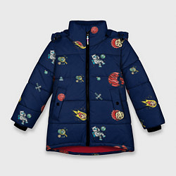 Зимняя куртка для девочки Паттерн - космос