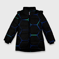 Куртка зимняя для девочки Тёмный киберпанк, цвет: 3D-черный