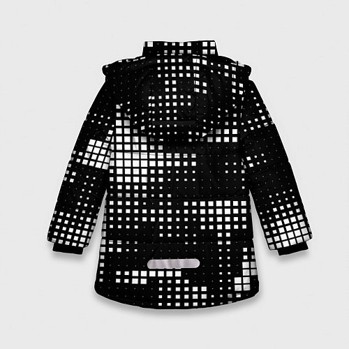 Зимняя куртка для девочки Pixel art - abstraction / 3D-Светло-серый – фото 2