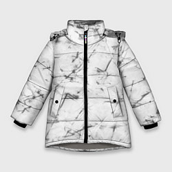 Куртка зимняя для девочки Серый трещины тай-дай, цвет: 3D-светло-серый