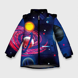 Зимняя куртка для девочки Вселенная, космос