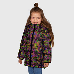 Куртка зимняя для девочки Цветная психоделика, цвет: 3D-светло-серый — фото 2