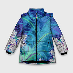 Зимняя куртка для девочки Авангардная фрактальная композиция
