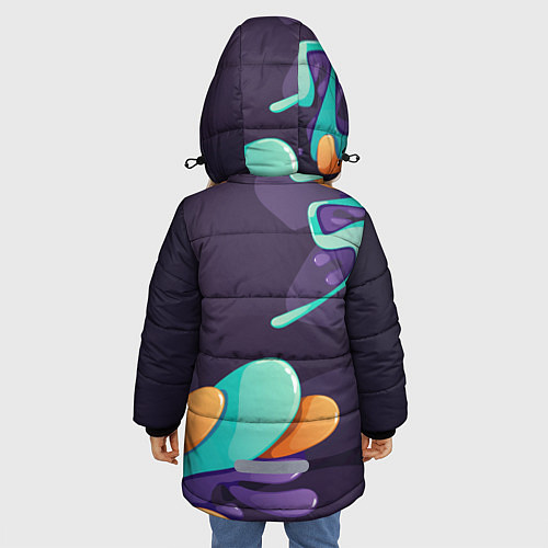 Зимняя куртка для девочки Fortnite graffity splash / 3D-Черный – фото 4