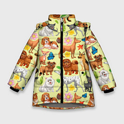 Зимняя куртка для девочки Забавные собачки