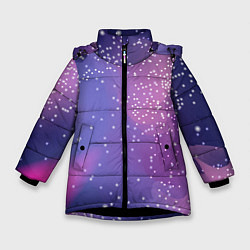 Куртка зимняя для девочки Космическое звездное небо, цвет: 3D-черный