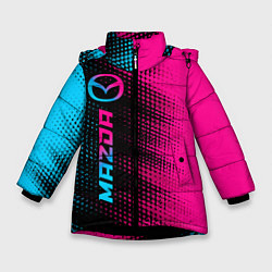 Куртка зимняя для девочки Mazda - neon gradient: по-вертикали, цвет: 3D-черный