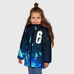Куртка зимняя для девочки Rainbow Six взрыв частиц, цвет: 3D-черный — фото 2