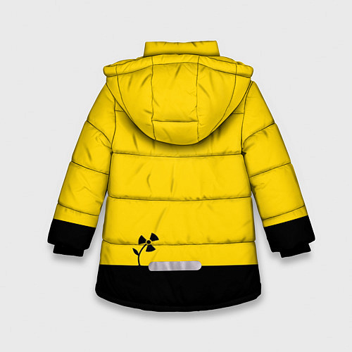 Зимняя куртка для девочки Атомный цветок / 3D-Светло-серый – фото 2