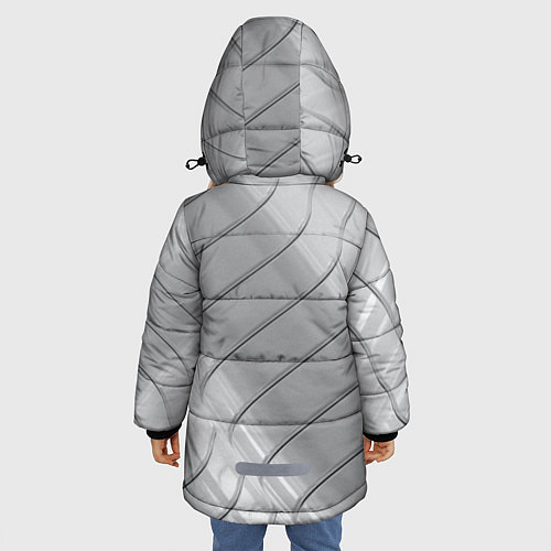 Зимняя куртка для девочки Металлическое покрытие / 3D-Черный – фото 4