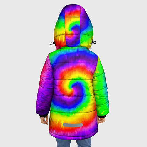 Зимняя куртка для девочки Тай-дай / 3D-Черный – фото 4