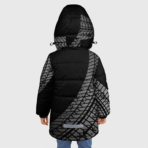 Зимняя куртка для девочки Mazda tire tracks / 3D-Черный – фото 4