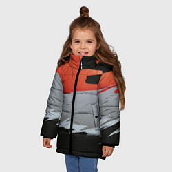 Куртка зимняя для девочки Тройной стиль цветов, цвет: 3D-светло-серый — фото 2