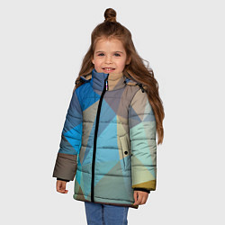 Куртка зимняя для девочки Детальные выпуклые фигуры, цвет: 3D-черный — фото 2
