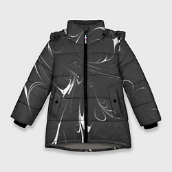 Зимняя куртка для девочки Черно-белый узор